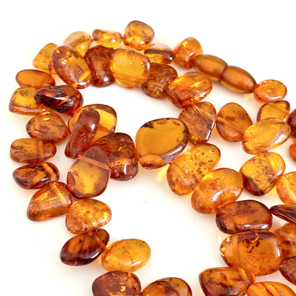 Vintage Natural Baltic Amber Gemstone Graduated Long Beaded Necklace 24" - Picture 9 of 13
